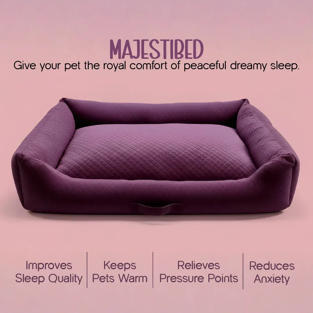 MajestiBed – Velvet Comfort for Peaceful Pet Sleep - Tilting Heads
