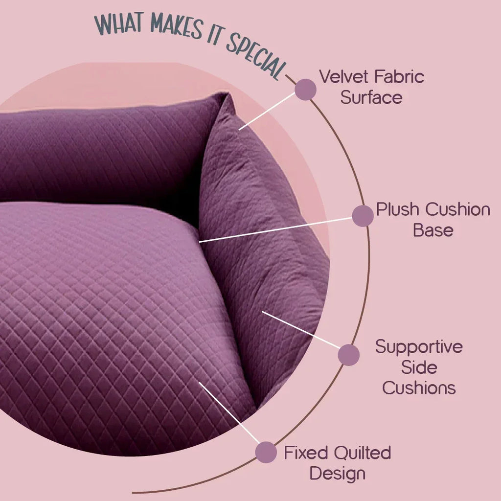 MajestiBed – Velvet Comfort for Peaceful Pet Sleep - Tilting Heads