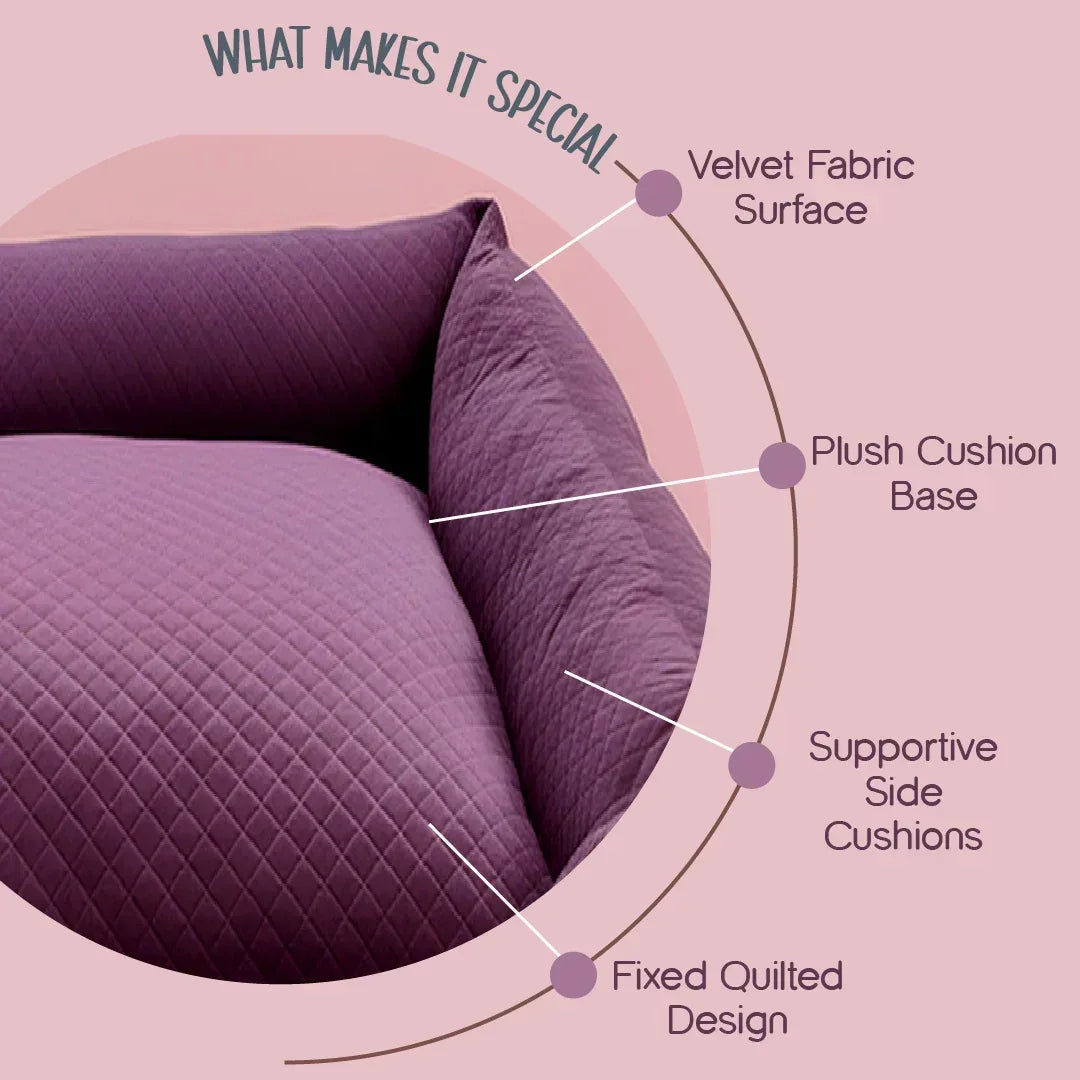 MajestiBed – Velvet Comfort for Peaceful Pet Sleep - Tilting Heads