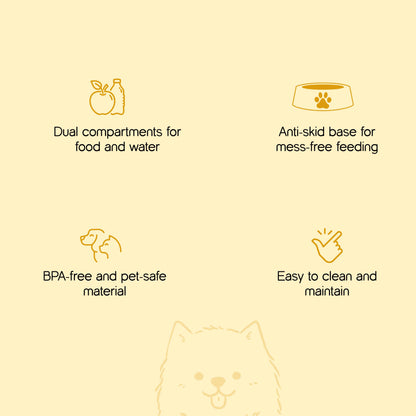 Mealmate Bottle – Dual Bowl for Food & Water | Pet-Safe & Spill-Free - Tilting Heads