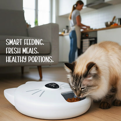 MealTrack Feeder – Automatic Cat Feeder with 6 Meal Spaces