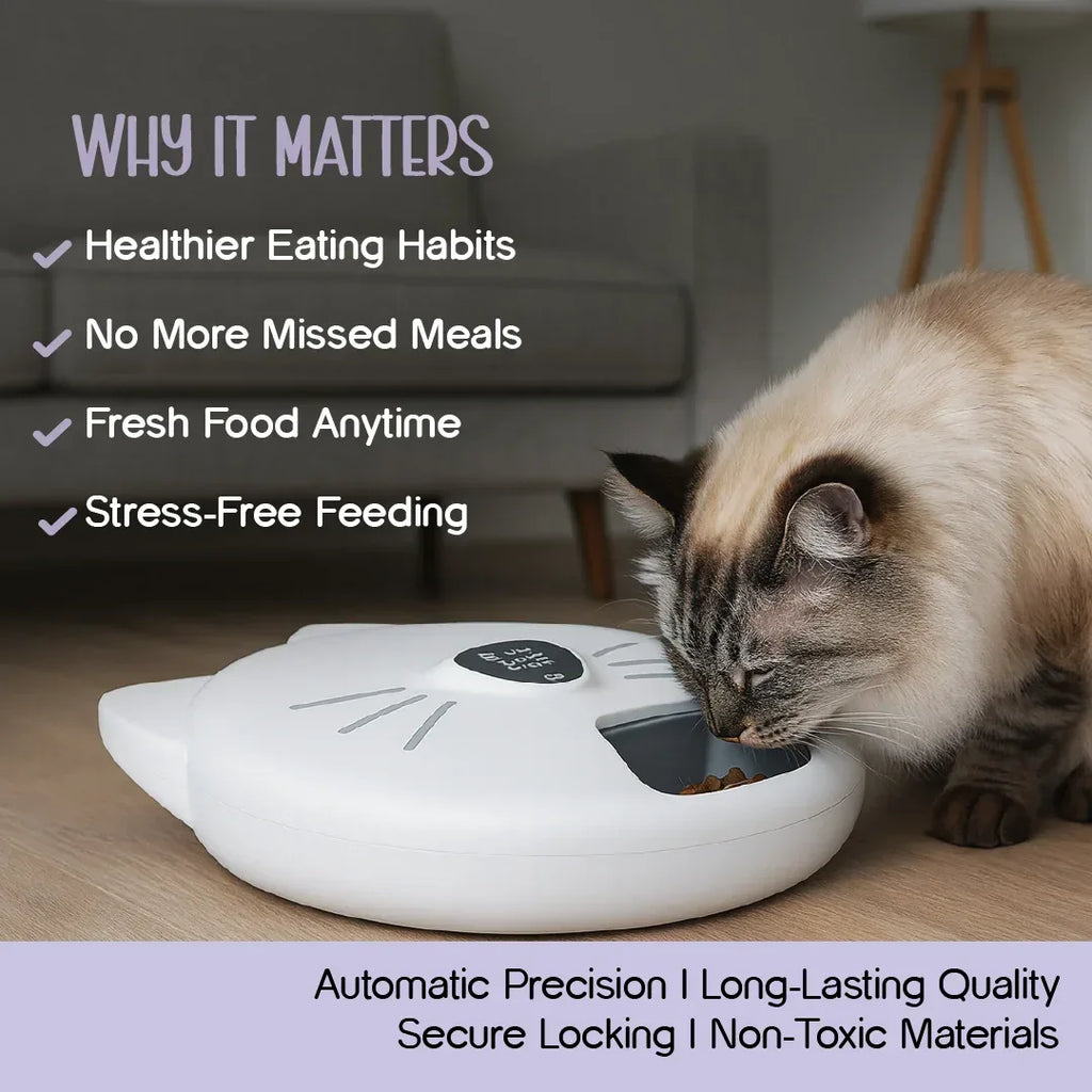 Mealtrack feeder -Catit Six Meal Feeder – Automatic Cat Feeder with 6 Fresh And Hygienic Meals, Fully Bluetooth Controllable - Tilting Heads