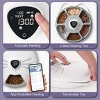 Mealtrack feeder -Catit Six Meal Feeder – Automatic Cat Feeder with 6 Fresh And Hygienic Meals, Fully Bluetooth Controllable - Tilting Heads