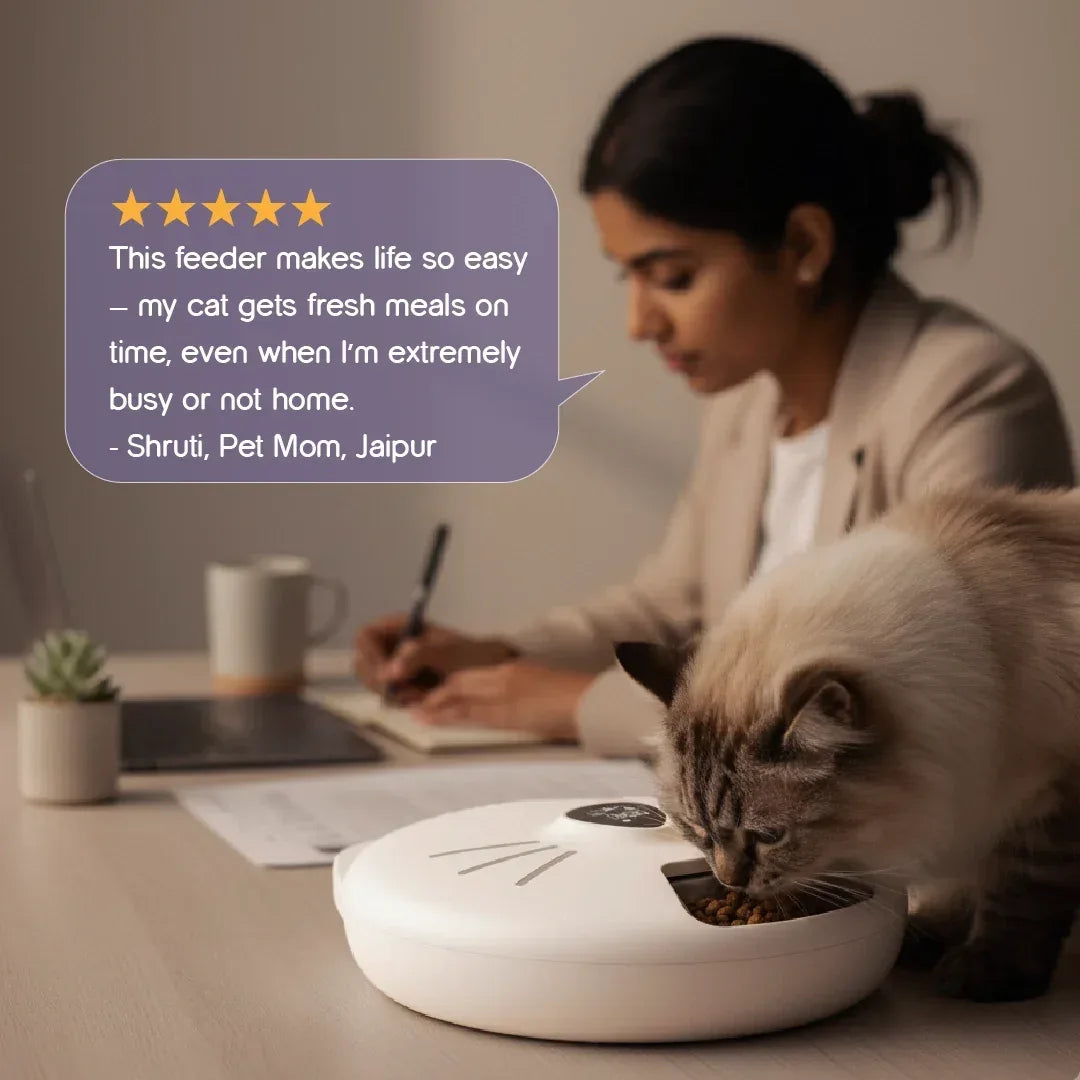 Mealtrack feeder -Catit Six Meal Feeder – Automatic Cat Feeder with 6 Fresh And Hygienic Meals, Fully Bluetooth Controllable - Tilting Heads