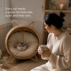 Meow Den | Elevated Handwoven Jute Cat Rest Chair with Cushion