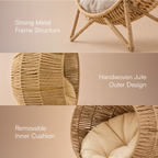 Meow Den | Elevated Handwoven Jute Cat Rest Chair with Cushion
