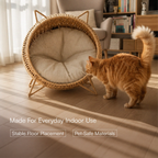 Meow Den | Elevated Handwoven Jute Cat Rest Chair with Cushion