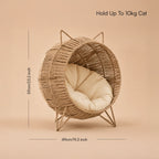 Meow Den | Elevated Handwoven Jute Cat Rest Chair with Cushion