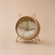 Meow Den | Elevated Handwoven Jute Cat Rest Chair with Cushion