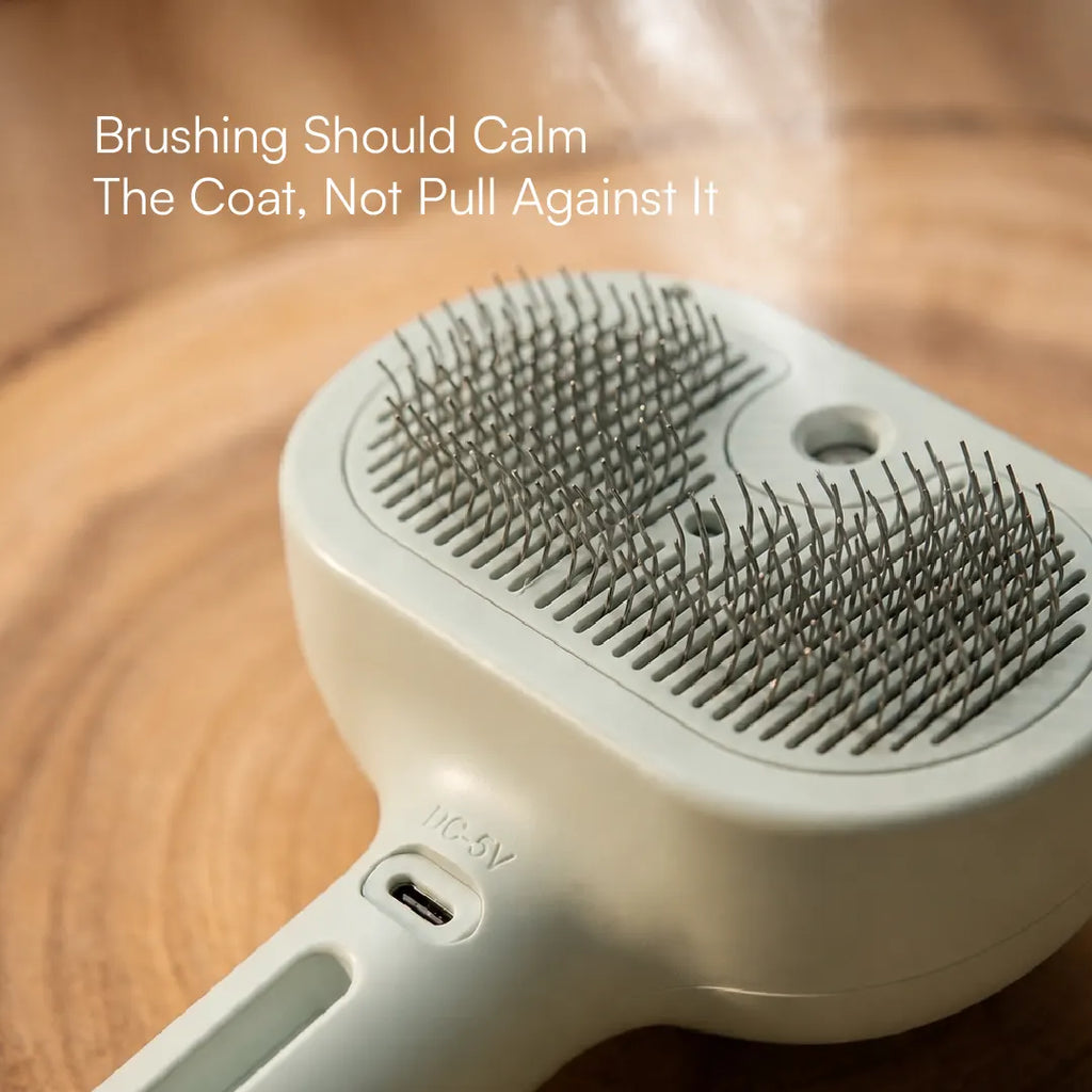 MistCalm Brush | Tangle-Free Mist Grooming for Dogs & Cats