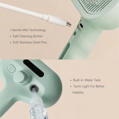 MistCalm Brush | Tangle-Free Mist Grooming for Dogs & Cats