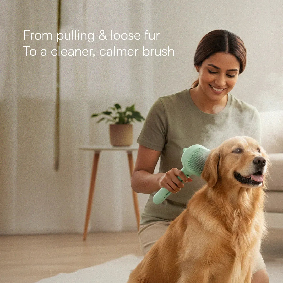 MistCalm Brush | Tangle-Free Mist Grooming for Dogs & Cats