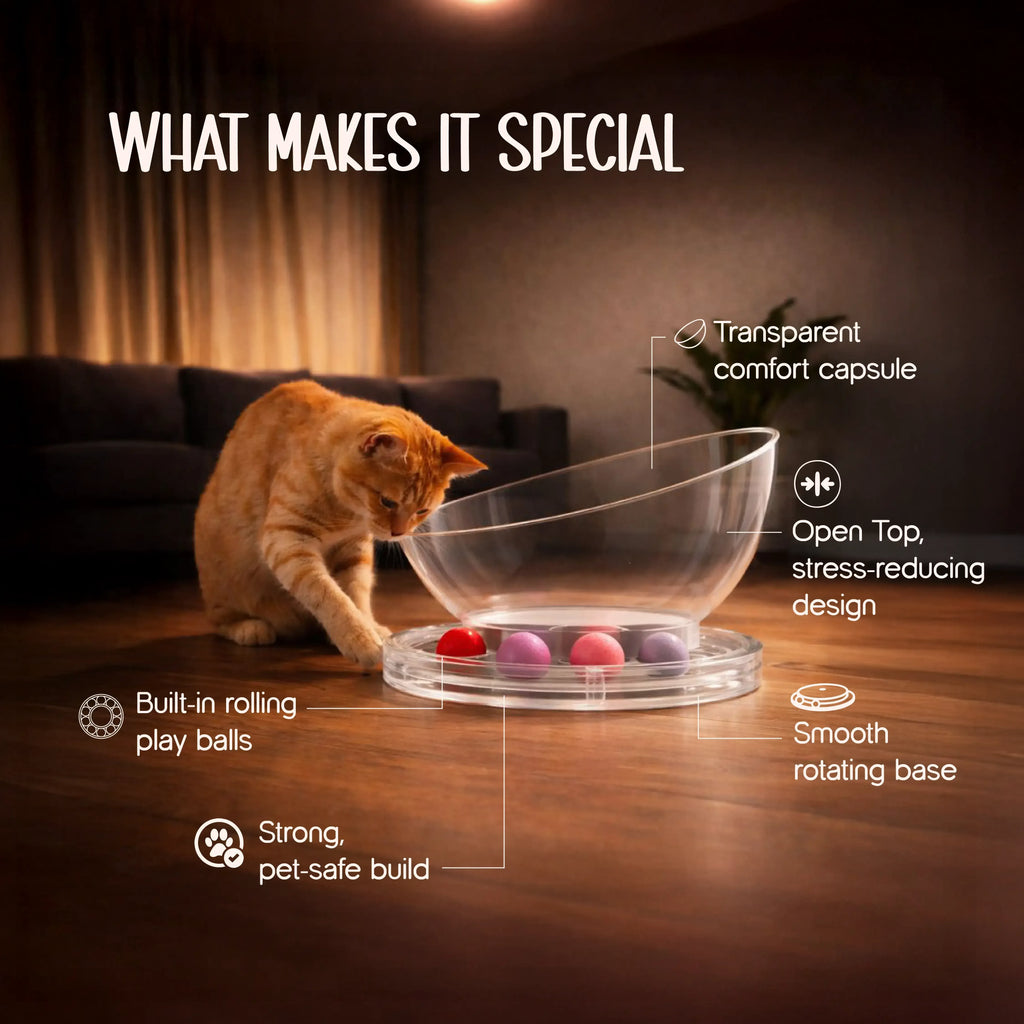 Moonbeam Nap Pod | Cozy Capsule Bed | Playful Comfort for Cats - Tilting Heads