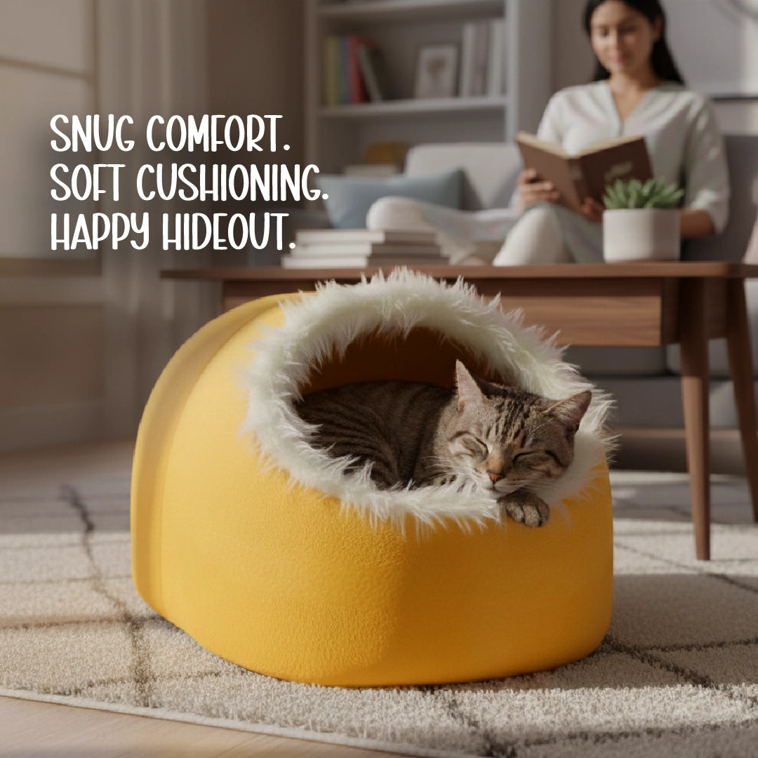 Muffin Cave | Cozy Pet Hideout Bed for Cats & Small Dogs