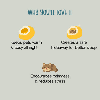 Muffin Cave | Cozy Pet Hideout Bed for Cats & Small Dogs