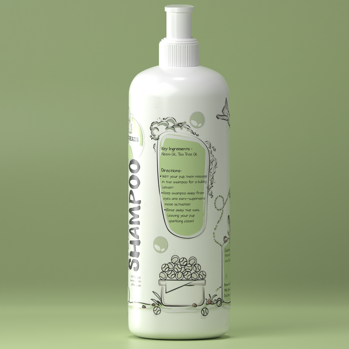 Neem & Tea Tree Oil Dog Shampoo - Tilting Heads.