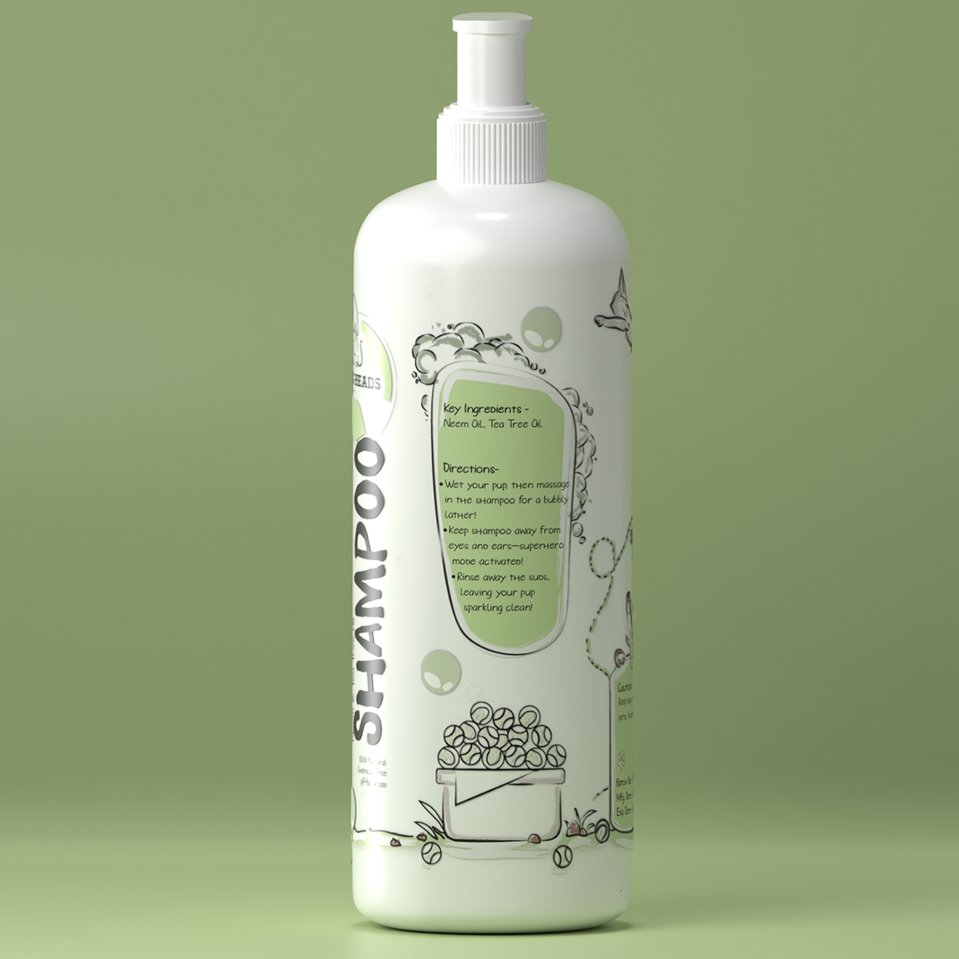 Neem & Tea Tree Oil Dog Shampoo - Tilting Heads.