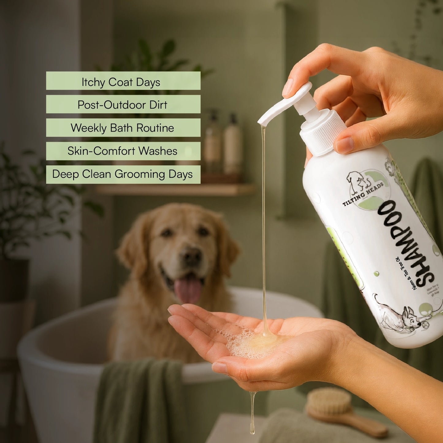 Neem & Tea Tree Oil Shampoo | Dog Shampoo with Nature's Antibacterial Formula