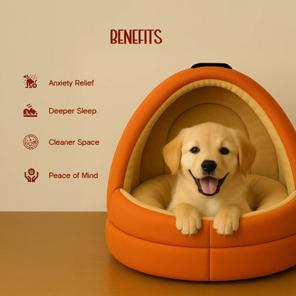 NestlePet Bed | Premium Velvet Touch with Removable Cushion - Tilting Heads