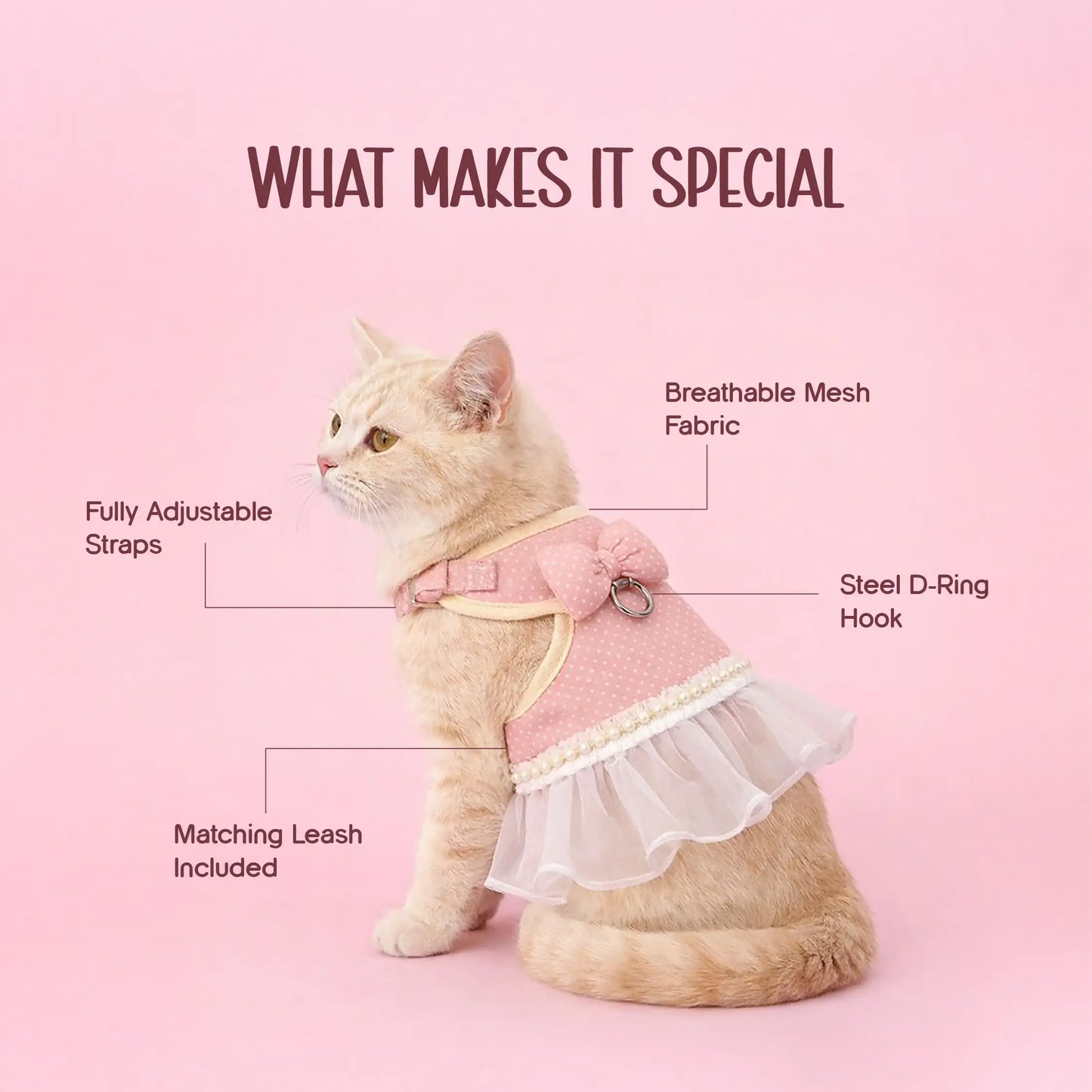 BowBelle Harness – Stylish Comfortable Walking Harness for Cats