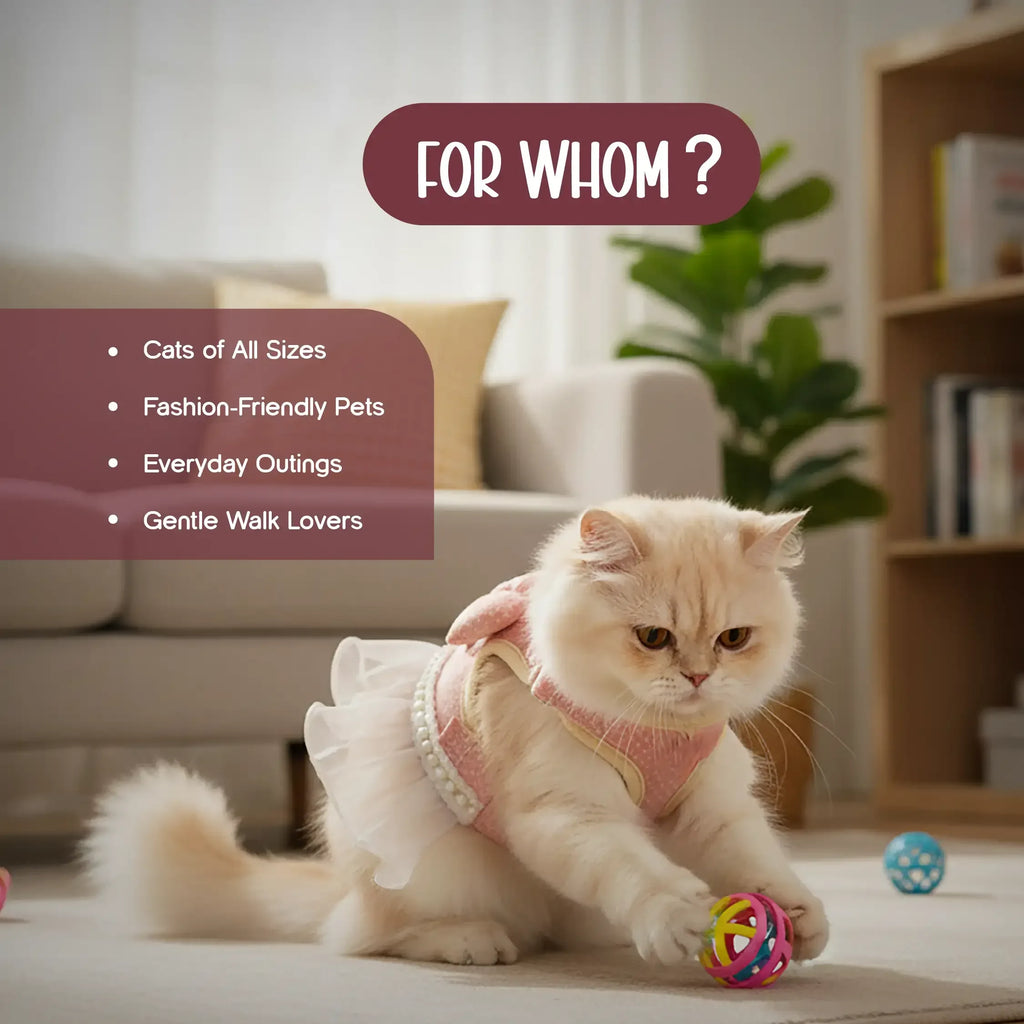 BowBelle Harness – Stylish Comfortable Walking Harness for Cats - Tilting Heads