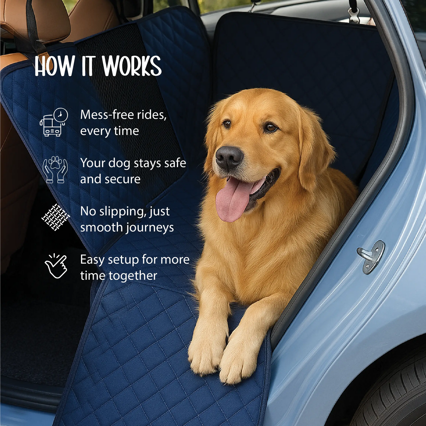Luxe Car Seat Cover – Safe Rides | Mess-Free Travel | Storage Included