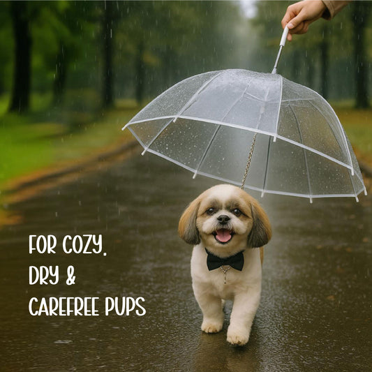 NoDrip Monsoon Cap | Leash-Integrated Dog Umbrella | Perfect Fit for Small Breeds