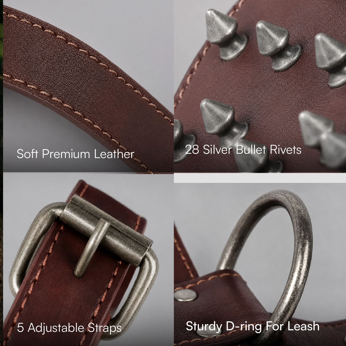 Oathkeeper Spike Harness – Soft Premium Leather | Silver Rivet Design | Adjustable & Secure Fit