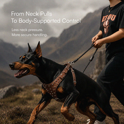 Oathkeeper Spike Harness – Soft Premium Leather | Silver Rivet Design | Adjustable & Secure Fit