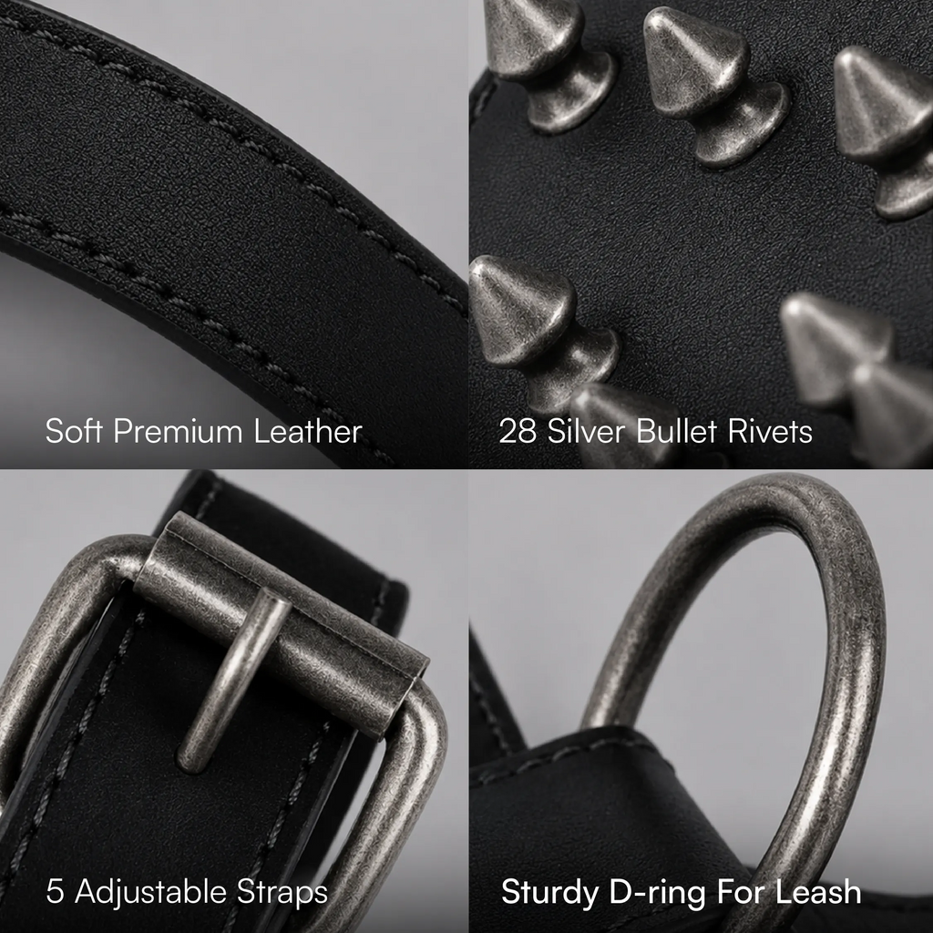 Oathkeeper Spike Harness – Soft Premium Leather | Silver Rivet Design | Adjustable & Secure Fit