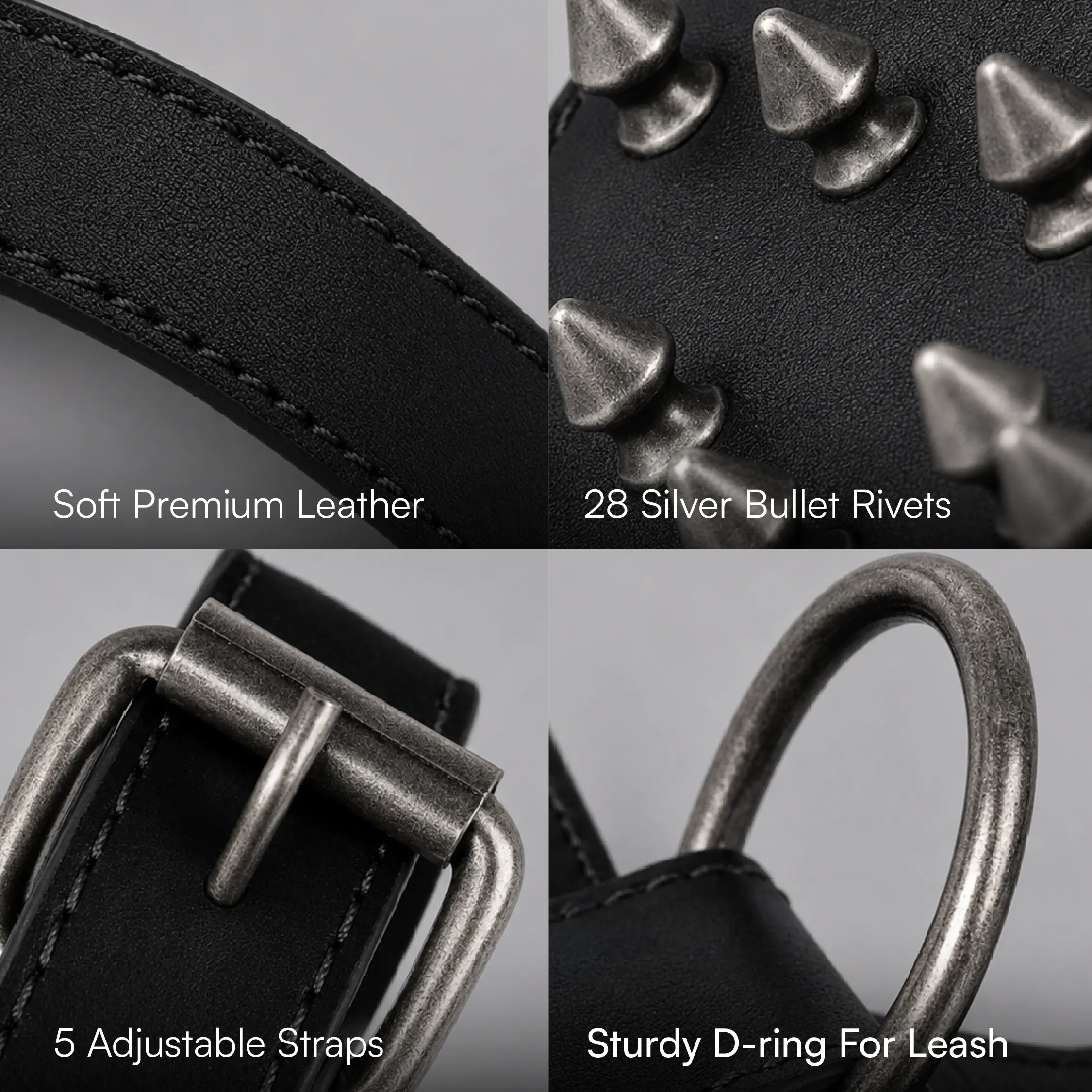 Oathkeeper Spike Harness – Soft Premium Leather | Silver Rivet Design | Adjustable & Secure Fit