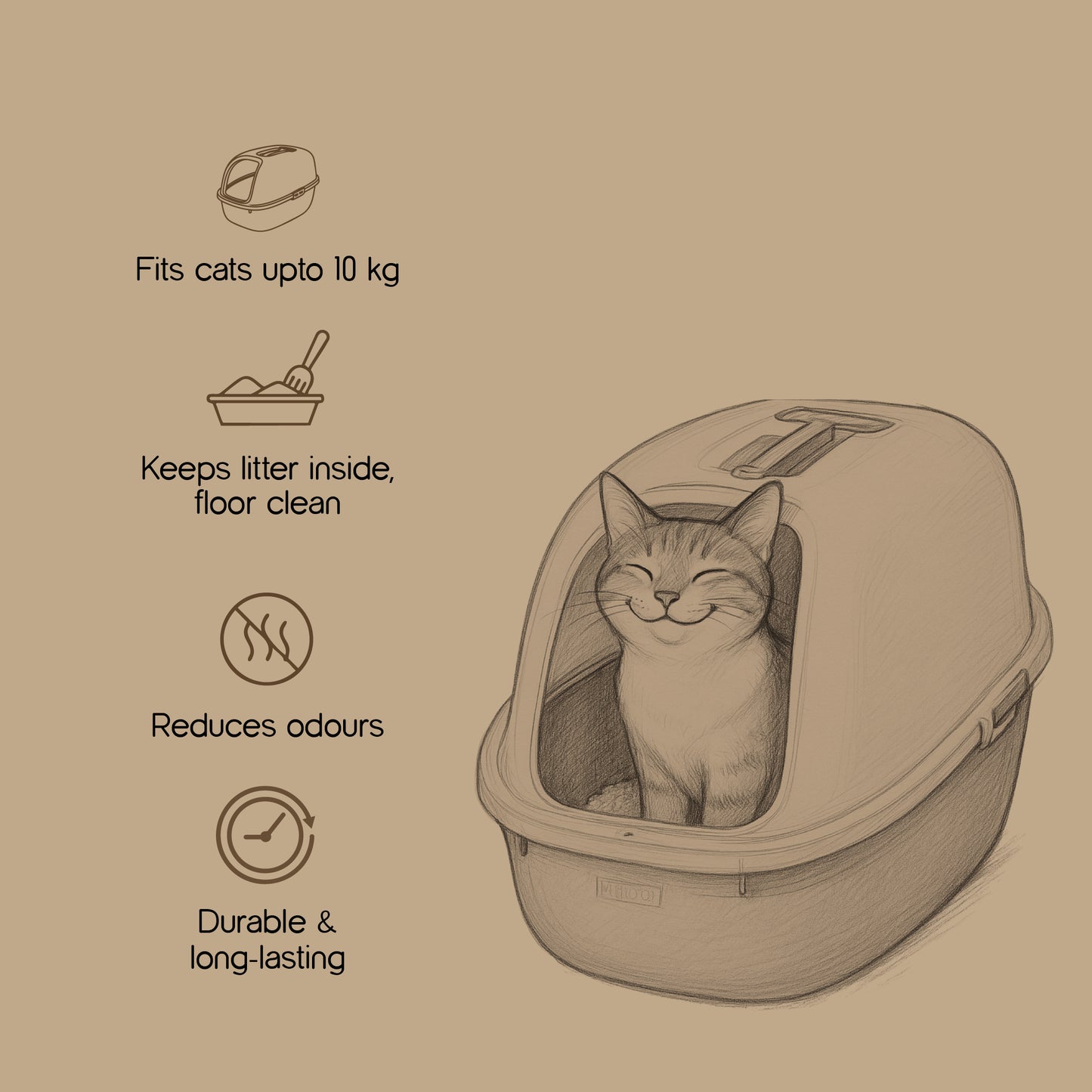 OdourShield Litter Box | Hygienic, Odour-Free & Easy to Clean