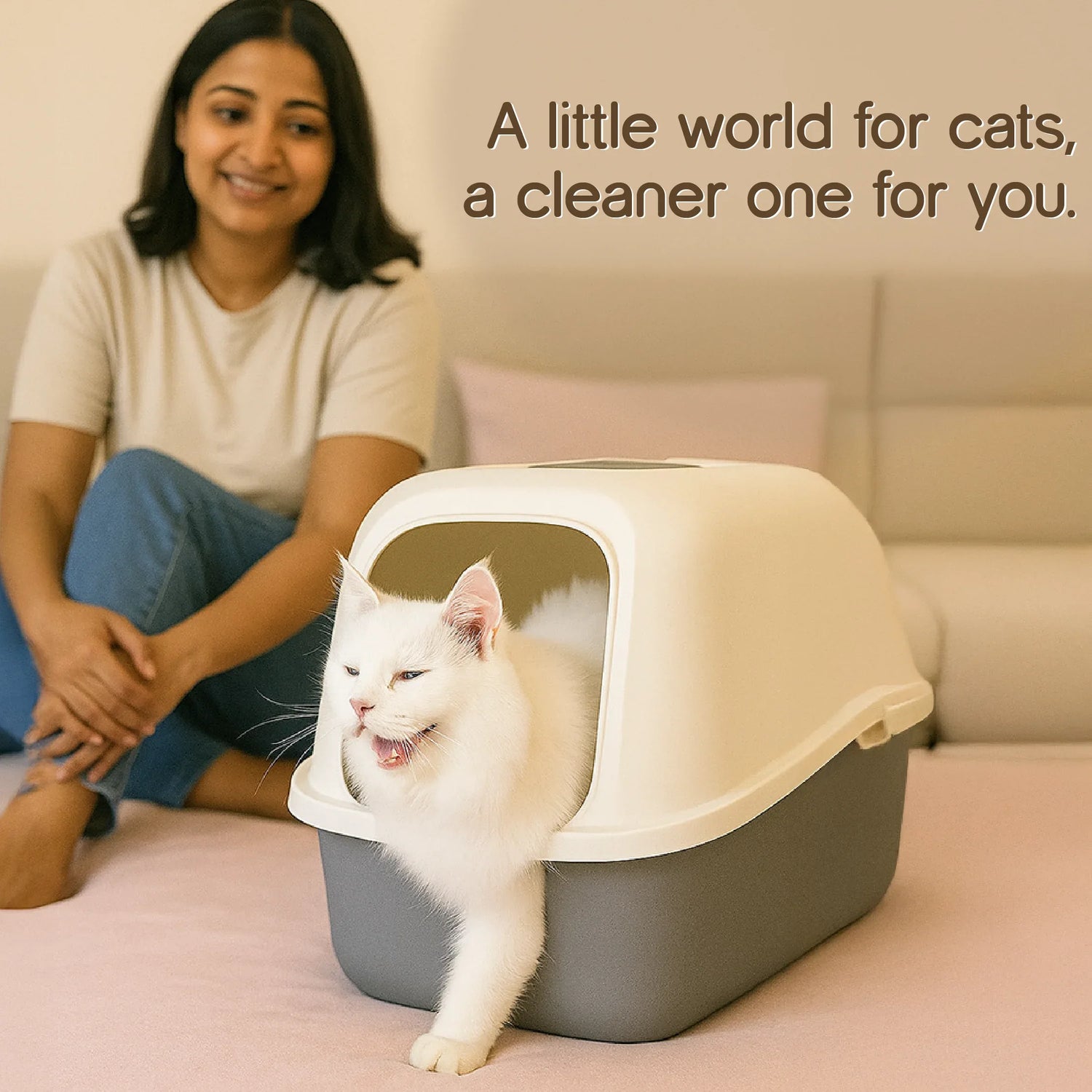 OdourShield Litter Box | Hygienic, Odour-Free & Easy to Clean - Tilting Heads