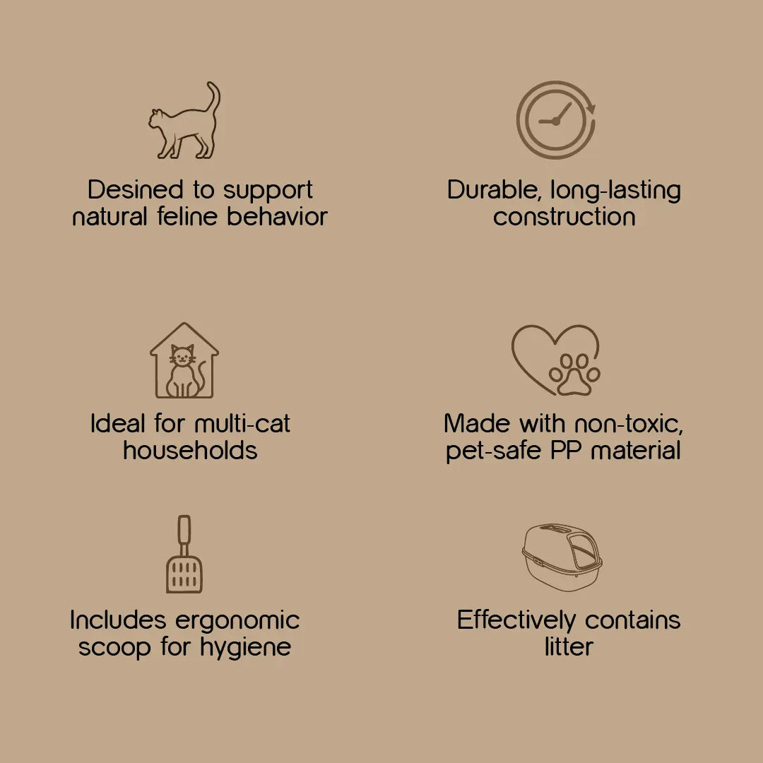 OdourShield Litter Box | Hygienic, Odour-Free & Easy to Clean - Tilting Heads
