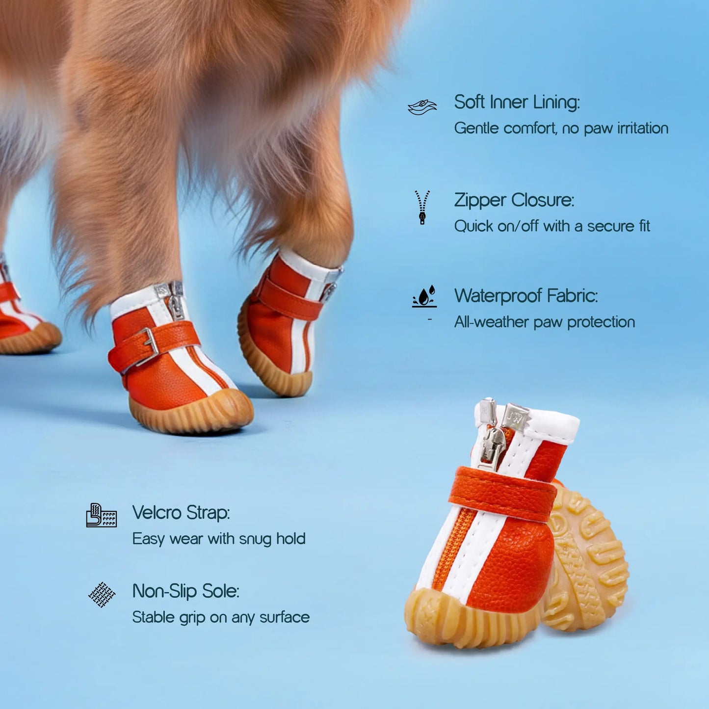 ZipTrek Boots | Secure Fit | Waterproof Paw Protection
