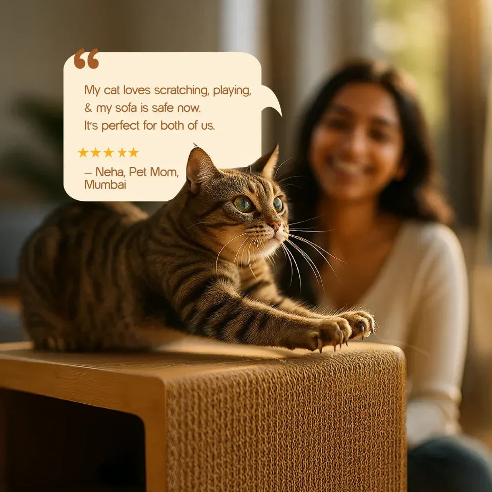 Panthera Scratch Nook | Peek, Scratch, Play | Keeps Cats Happy & Safe - Tilting Heads
