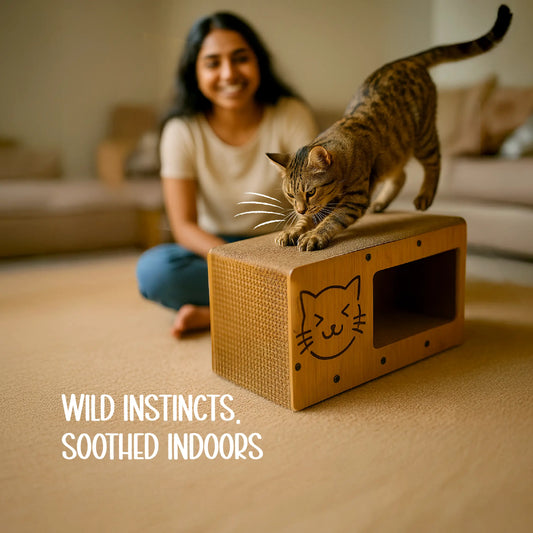 Panthera Scratch Nook | Peek, Scratch, Play | Keeps Cats Happy & Safe
