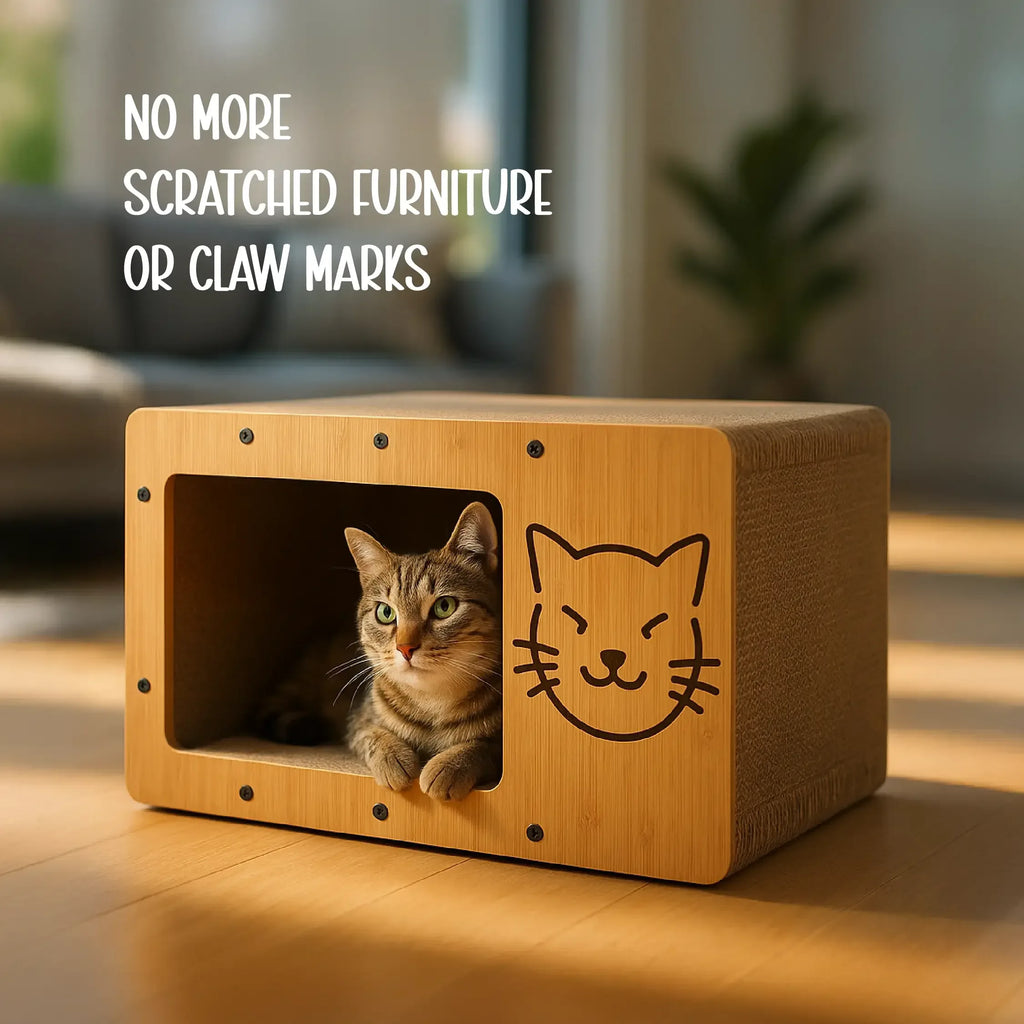Panthera Scratch Nook | Peek, Scratch, Play | Keeps Cats Happy & Safe - Tilting Heads