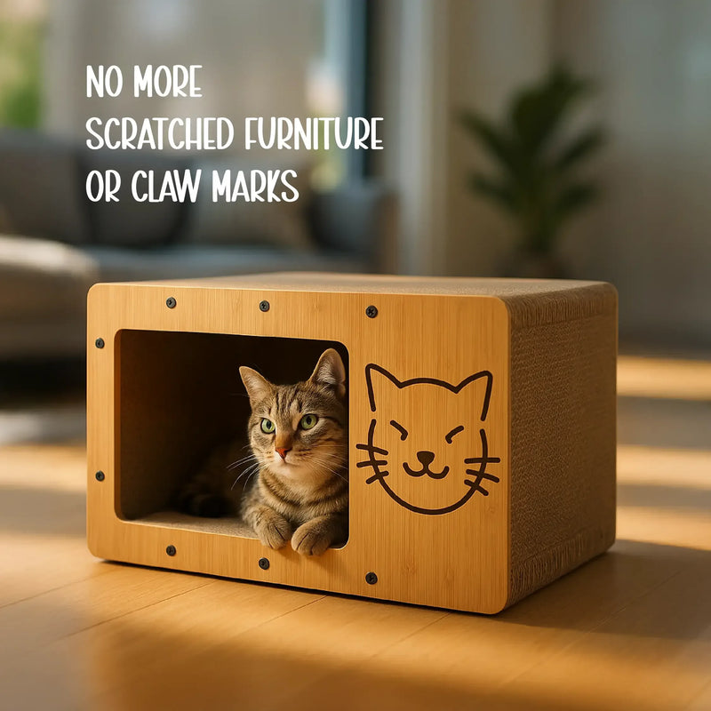 Panthera Scratch Nook | Peek, Scratch, Play | Keeps Cats Happy & Safe - Tilting Heads