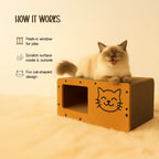 Panthera Scratch Nook | Peek, Scratch, Play | Keeps Cats Happy & Safe - Tilting Heads