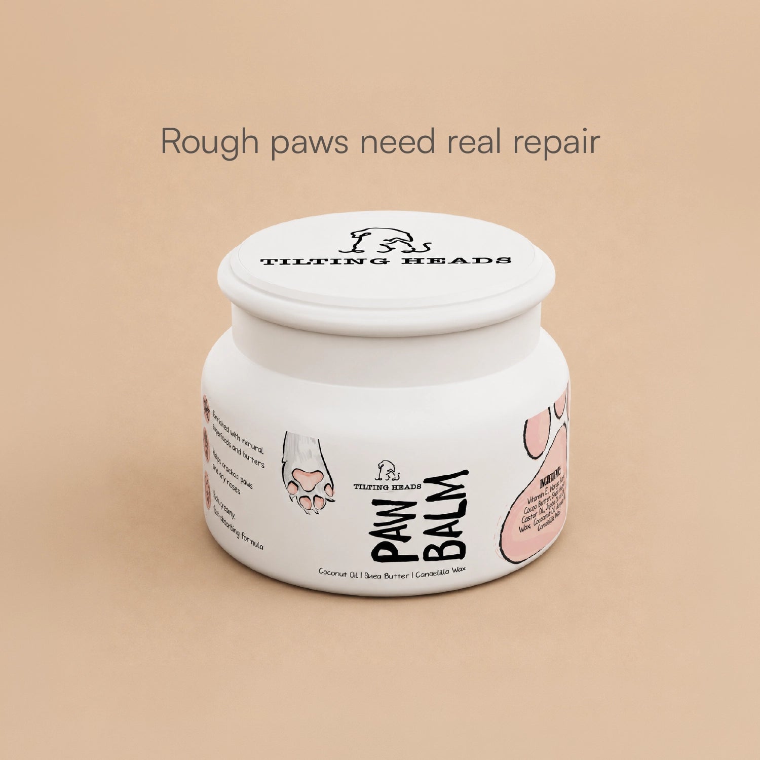 Paw Balm - Triple Butter Formula for Dogs & Cats | Lick Safe Paw Balm for Cracked & Dry Paws and Nose | Heals, Repairs & Moisturizes Paws, Elbows & Dry Itchy Nose (50 gms)