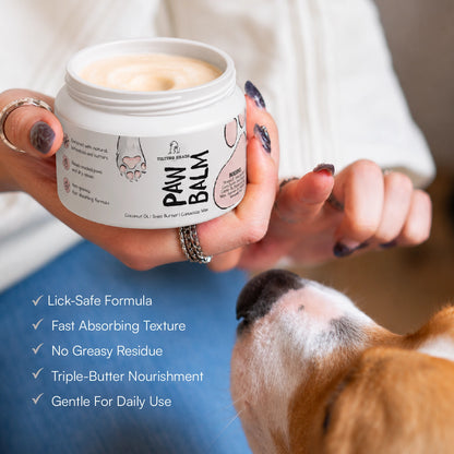 Paw Balm - Triple Butter Formula for Dogs & Cats | Lick Safe Paw Balm for Cracked & Dry Paws and Nose | Heals, Repairs & Moisturizes Paws, Elbows & Dry Itchy Nose (50 gms)