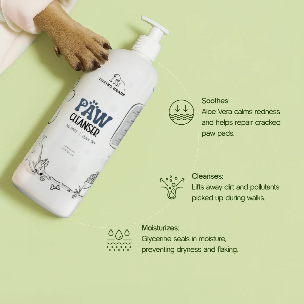 Paw Cleanser – Daily Paw Cleaning Cup | 500ml | Pet Paw Cleaning Solution for Dogs & Cats, Removes Dirt & Debris, Gentle & Safe Formula | Made for Daily Use After Every Walk - Tilting Heads
