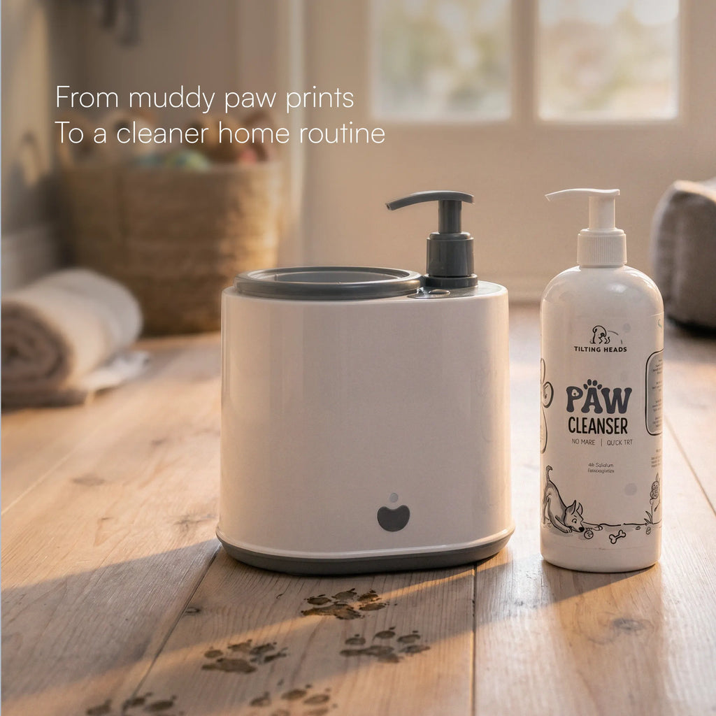 PawTech Cleaner– Electric Pet Paw Cleaning Device with Tilting Heads Paw Cleanser 500ml