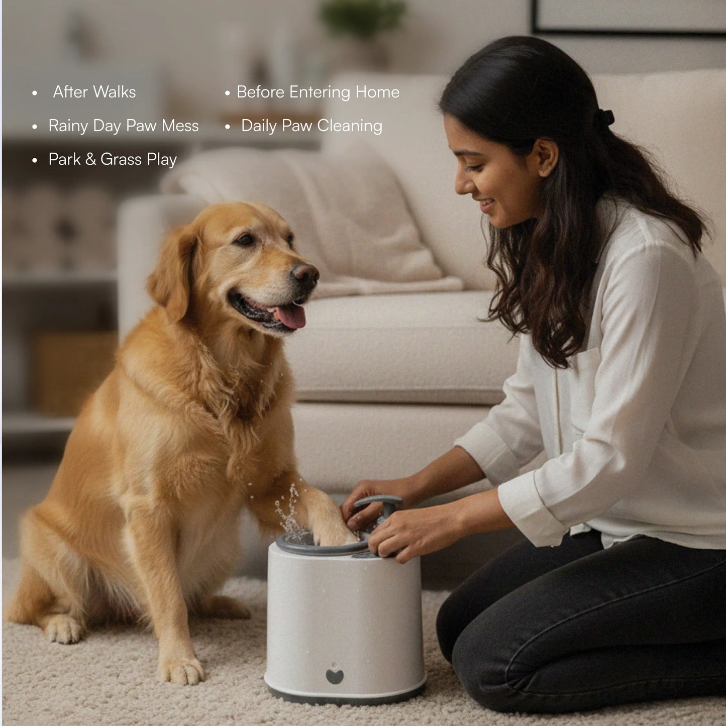PawTech Cleaner– Electric Pet Paw Cleaning Device with Tilting Heads Paw Cleanser 500ml