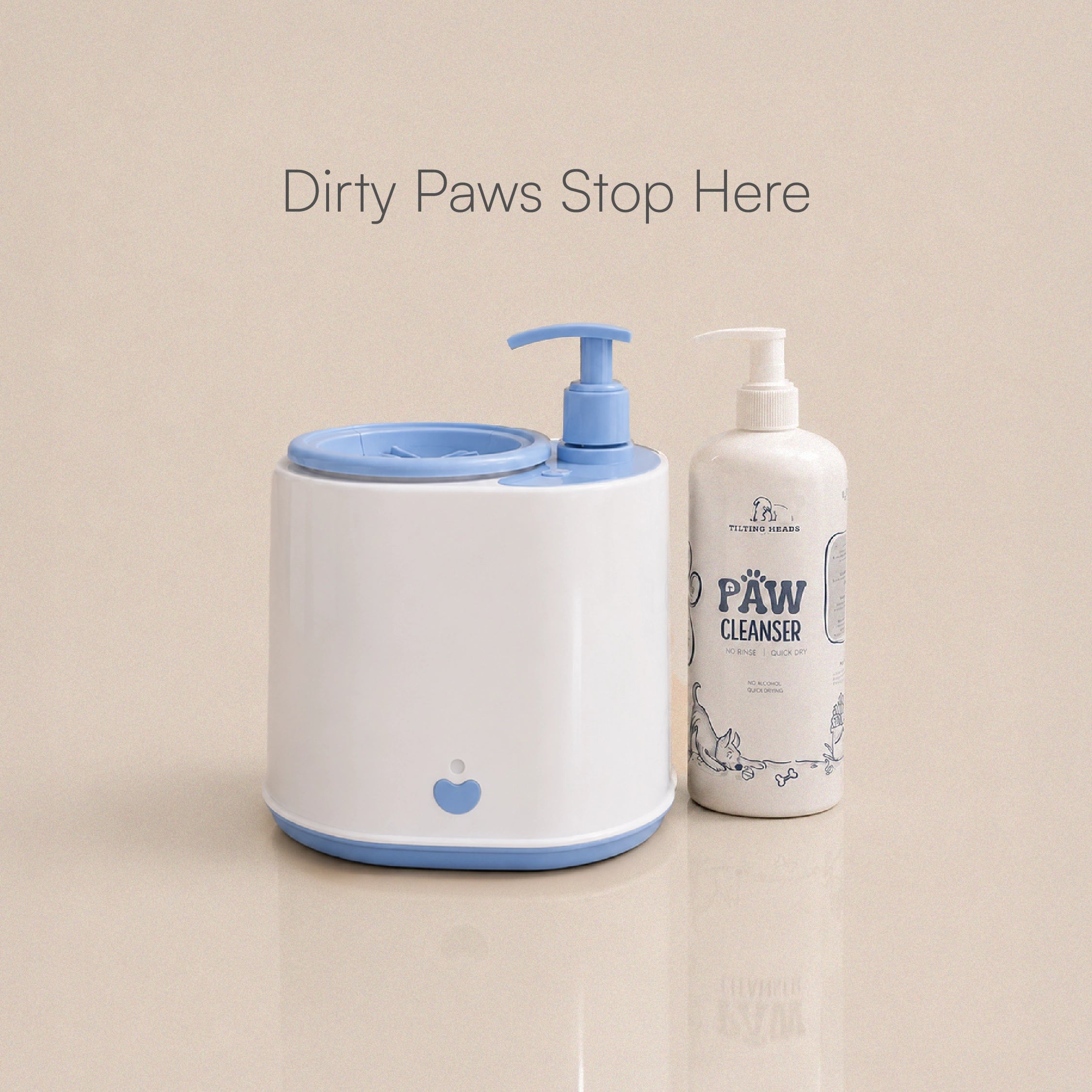 PawTech Cleaner– Electric Pet Paw Cleaning Device with Tilting Heads Paw Cleanser 500ml