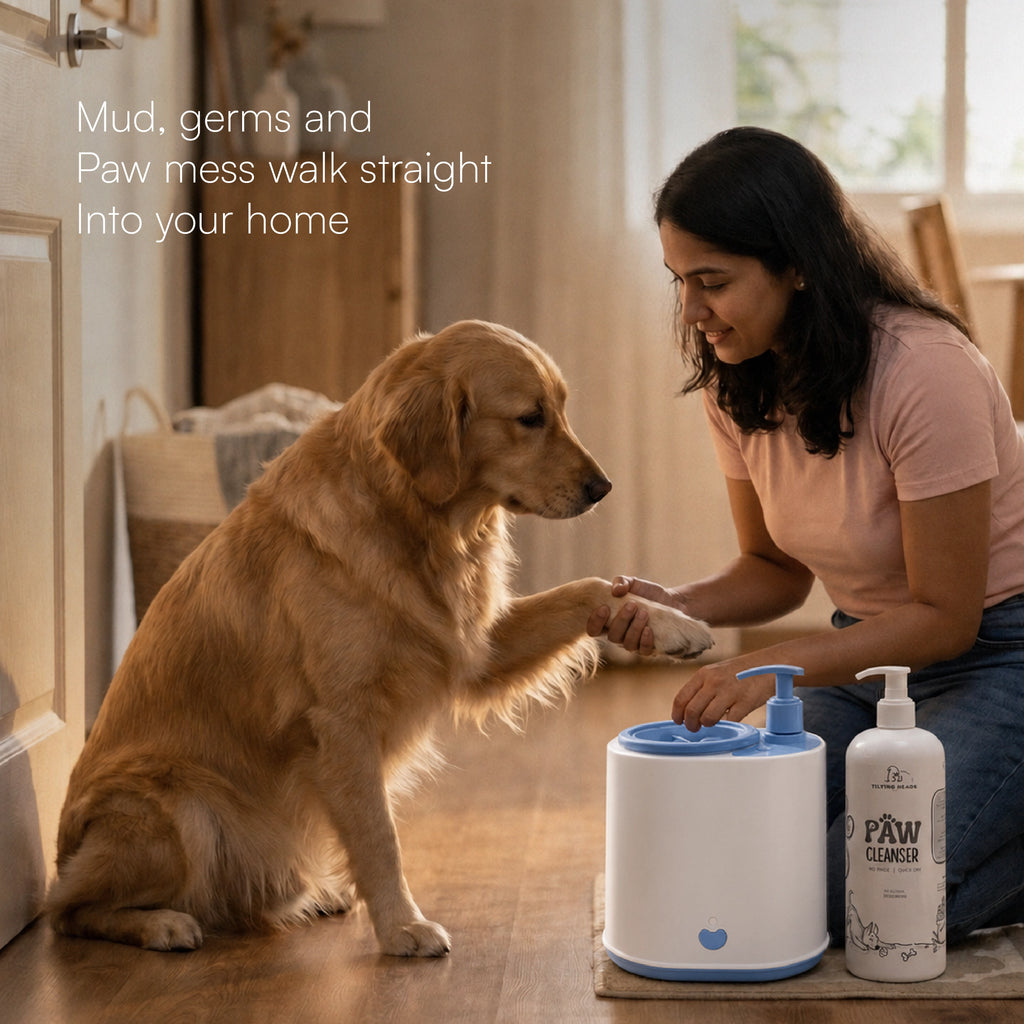 PawTech Cleaner– Electric Pet Paw Cleaning Device with Tilting Heads Paw Cleanser 500ml
