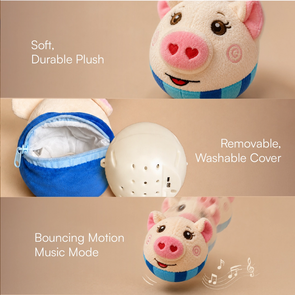 BopPiggy Toy | Interactive Voice Recording Plush Toy for Dogs & Cats