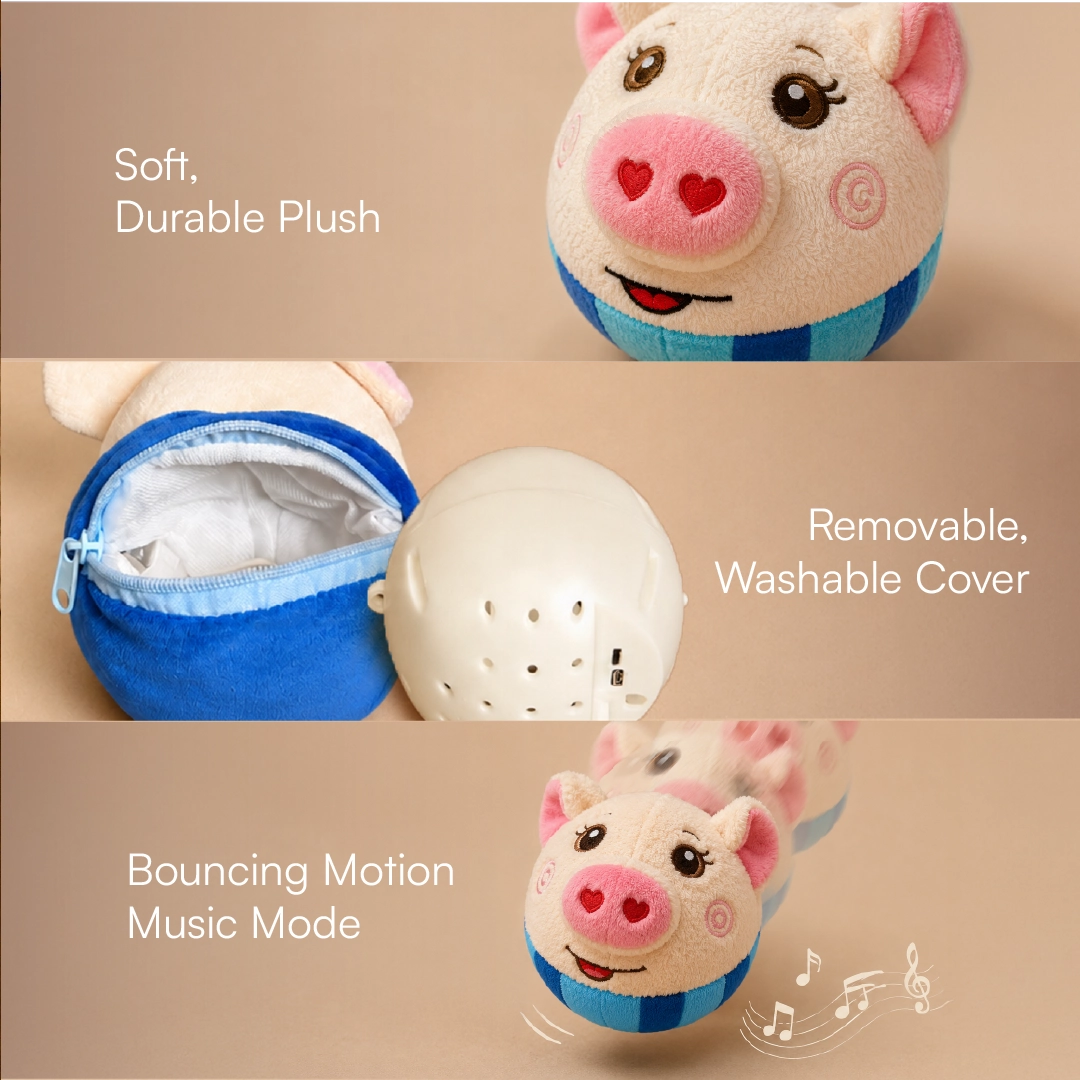 BopPiggy Toy | Interactive Voice Recording Plush Toy for Dogs & Cats