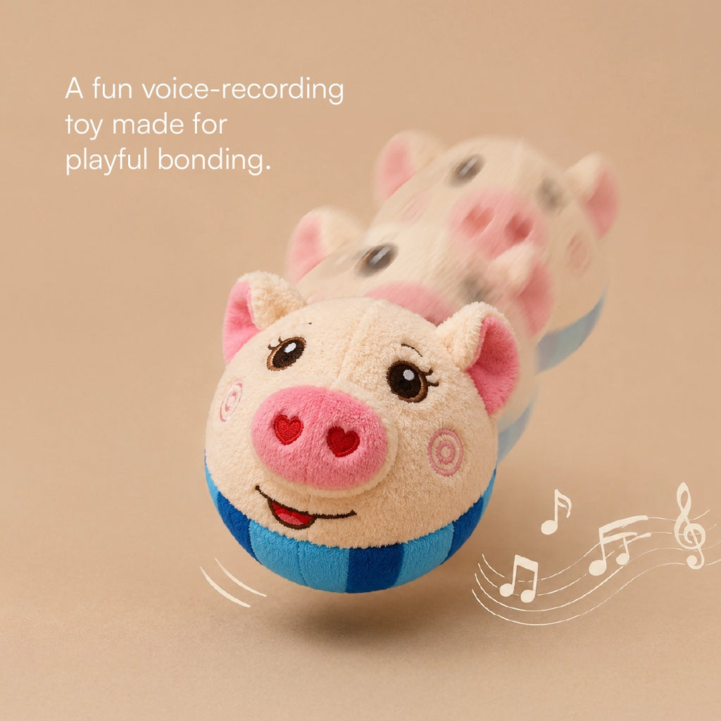 BopPiggy Toy | Interactive Voice Recording Plush Toy for Dogs & Cats